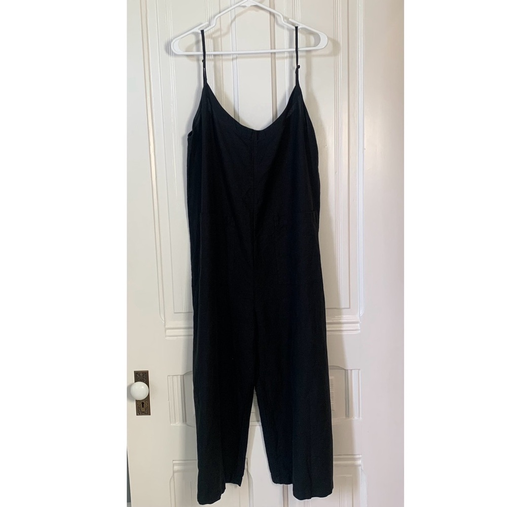 Ali Golden Black Cotton/Linen Jumpsuit Sz L